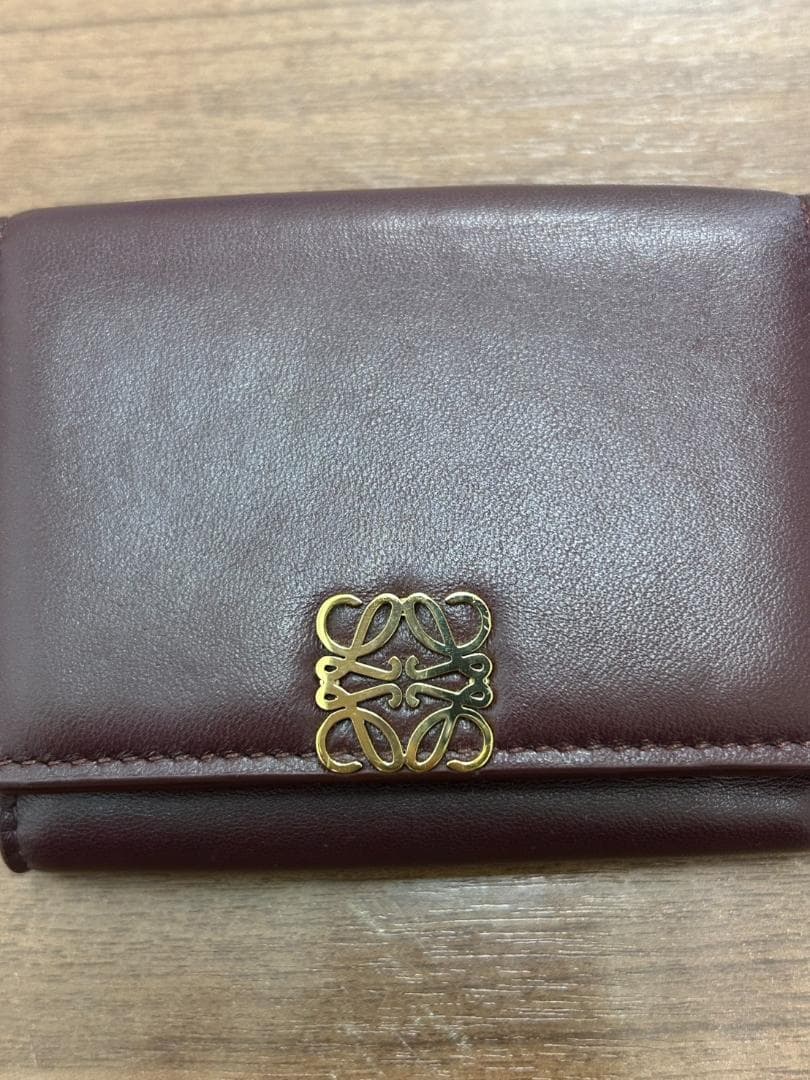 ア*ス様 【Ｃ】★LOEWE ロエベ　 三つ折り財布 バーガンディ★