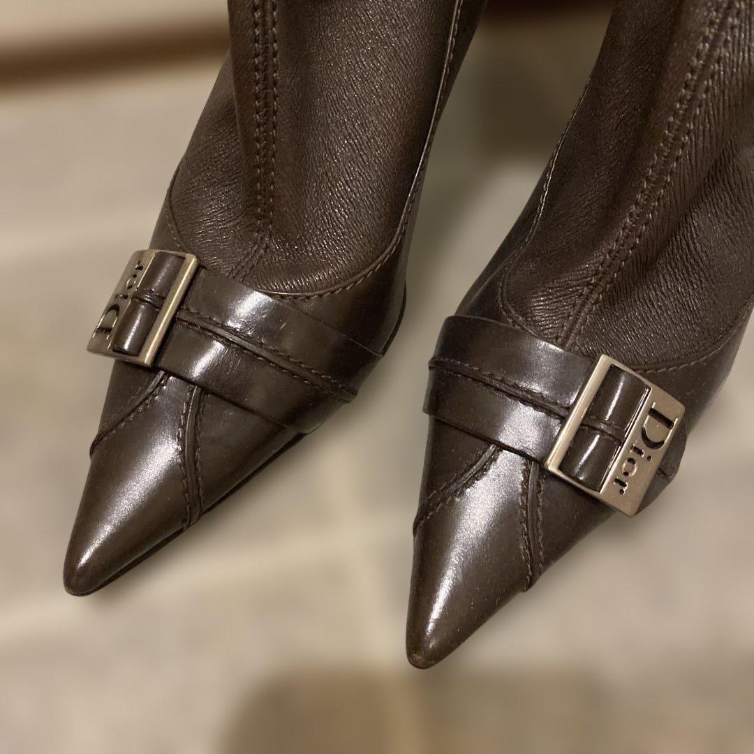 レア❤︎ Dior ❤︎ディオール❤︎ DIORロゴデザイン レザーロングブーツ
