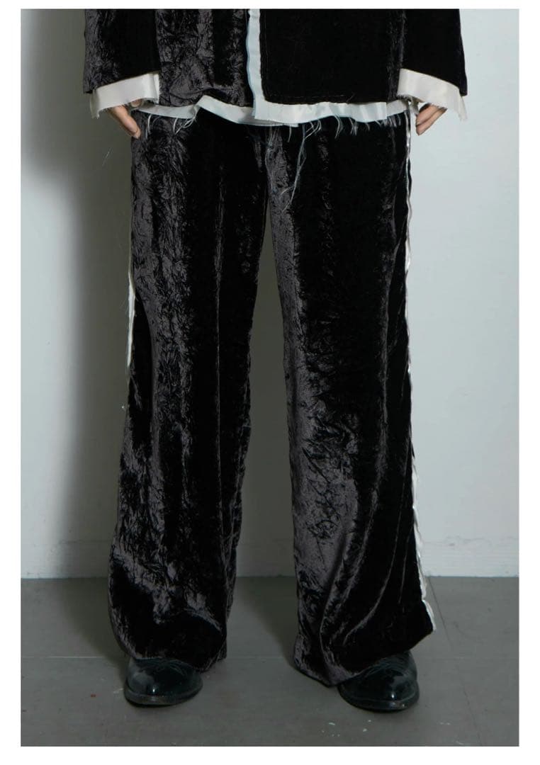 パンツ Blank \"CUT OFF VELVET TROUSERS\"