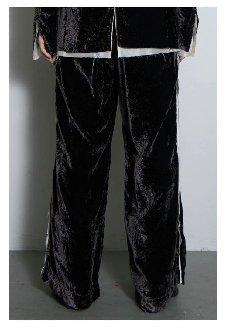 パンツ Blank \"CUT OFF VELVET TROUSERS\"