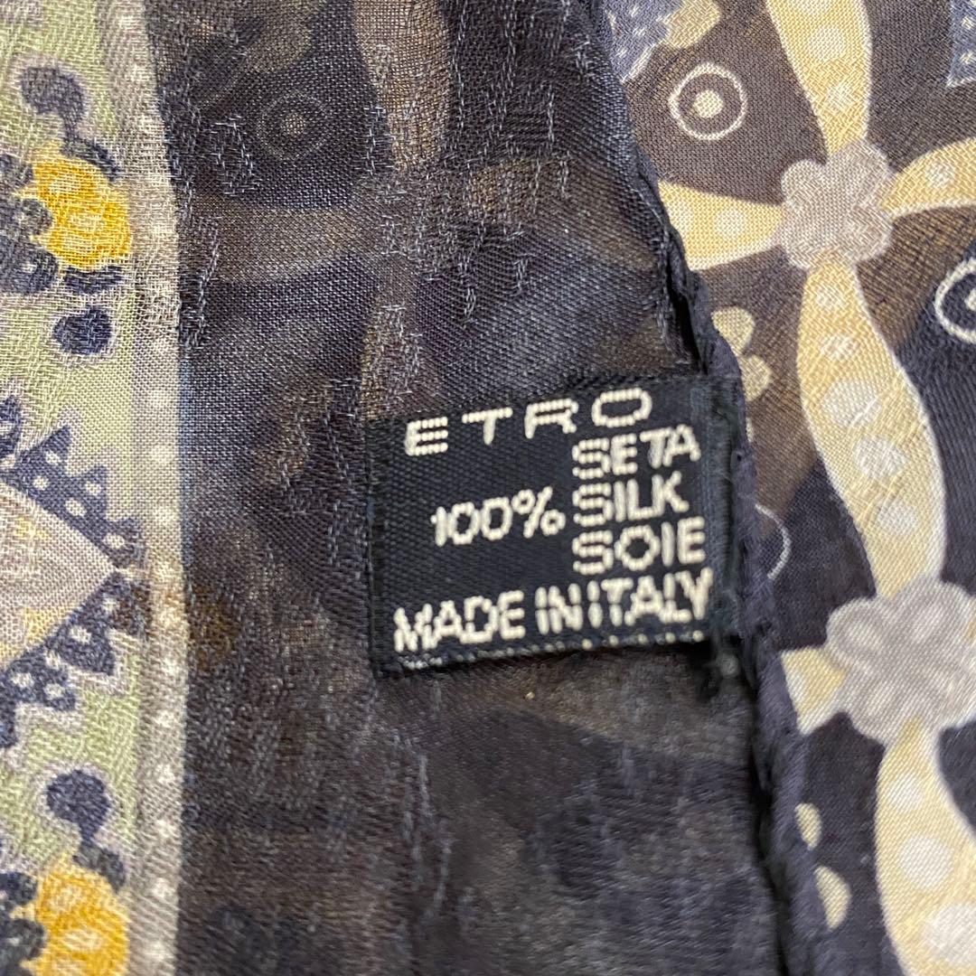 ETRO エトロ ストール スカーフ ペイズリー　ブラック　no.33