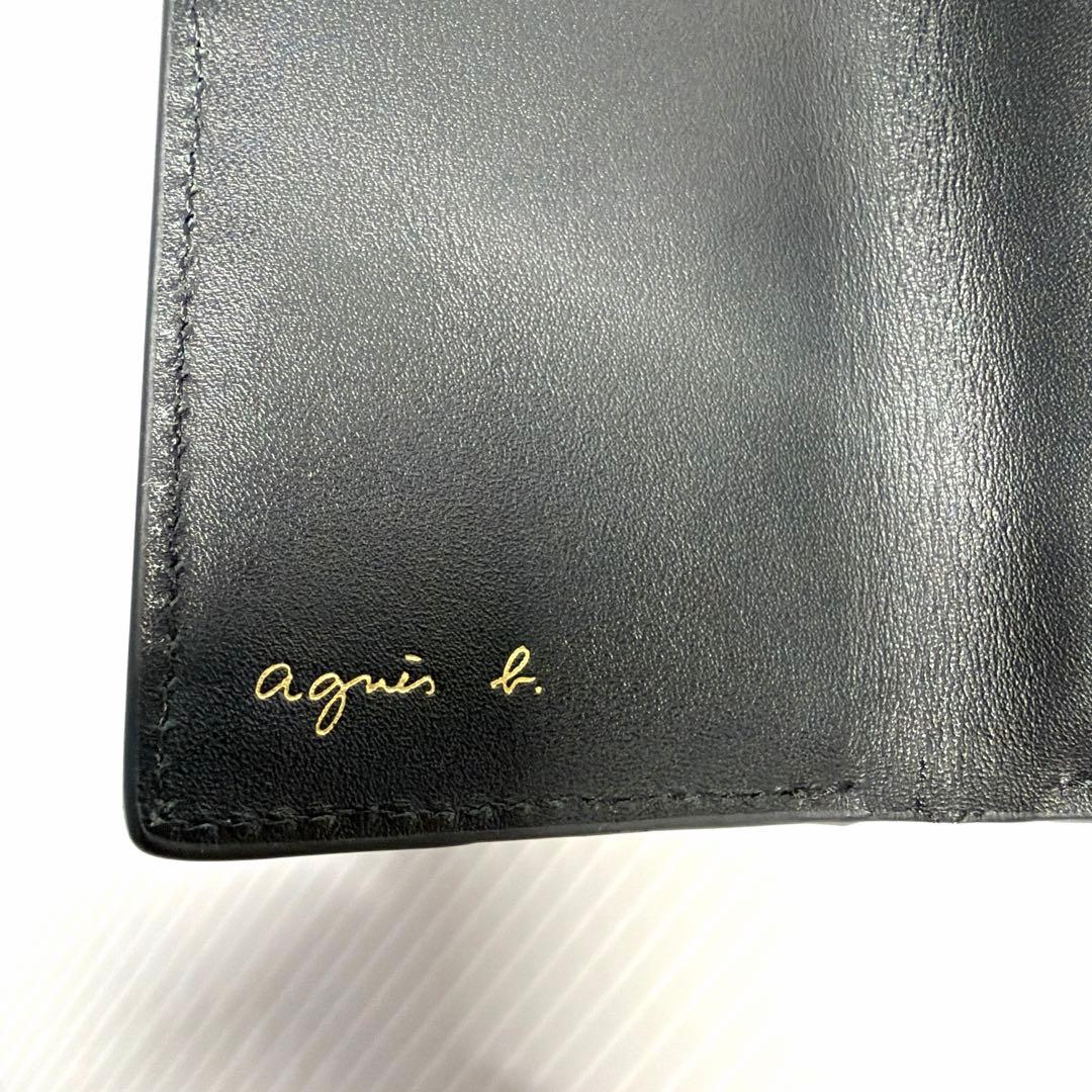 【ほぼ新品✨】agnes b. VOYAGE ウォレット三つ折り　ブラック白