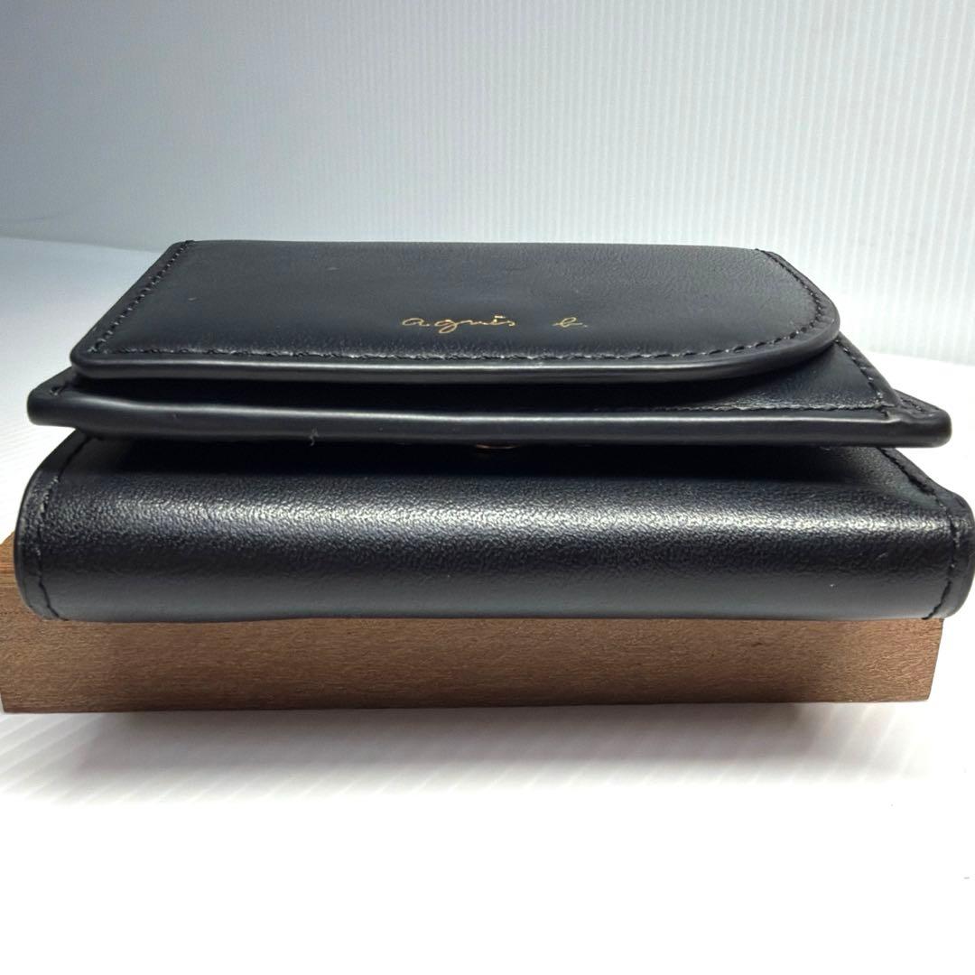 【ほぼ新品✨】agnes b. VOYAGE ウォレット三つ折り　ブラック白