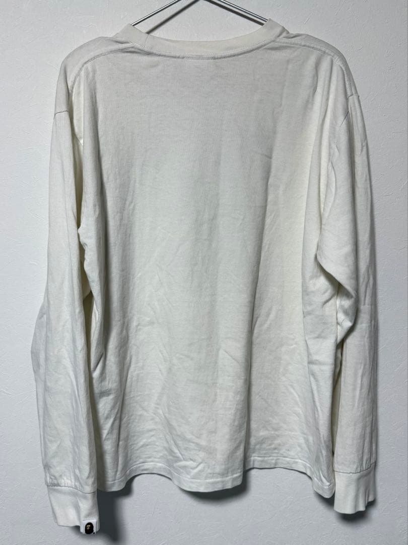【A BATHING APE】エイプ ホワイト 長袖Tシャツ M