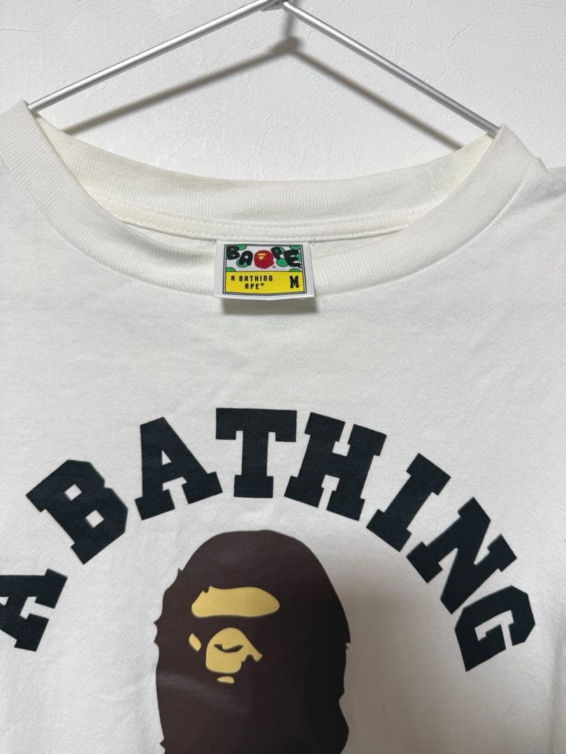 【A BATHING APE】エイプ ホワイト 長袖Tシャツ M