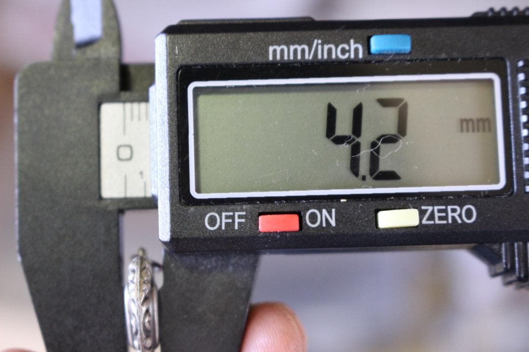 30s　スウィートハートジュエリー　パフィ　両面　シルバー　波　唐草　スクロール