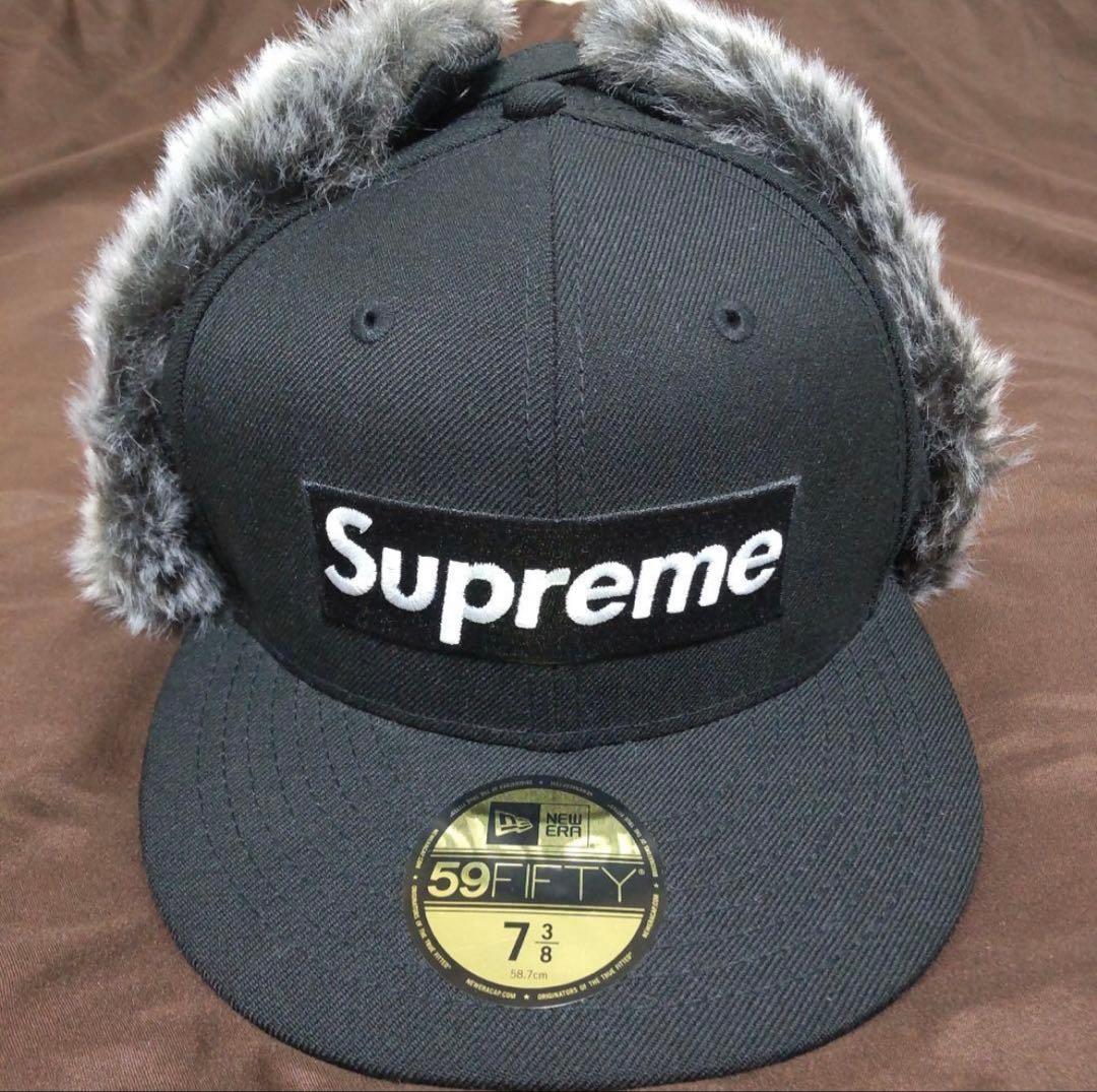 帽子 Supreme Earflap New Era \"Black\" BOXLOGO
