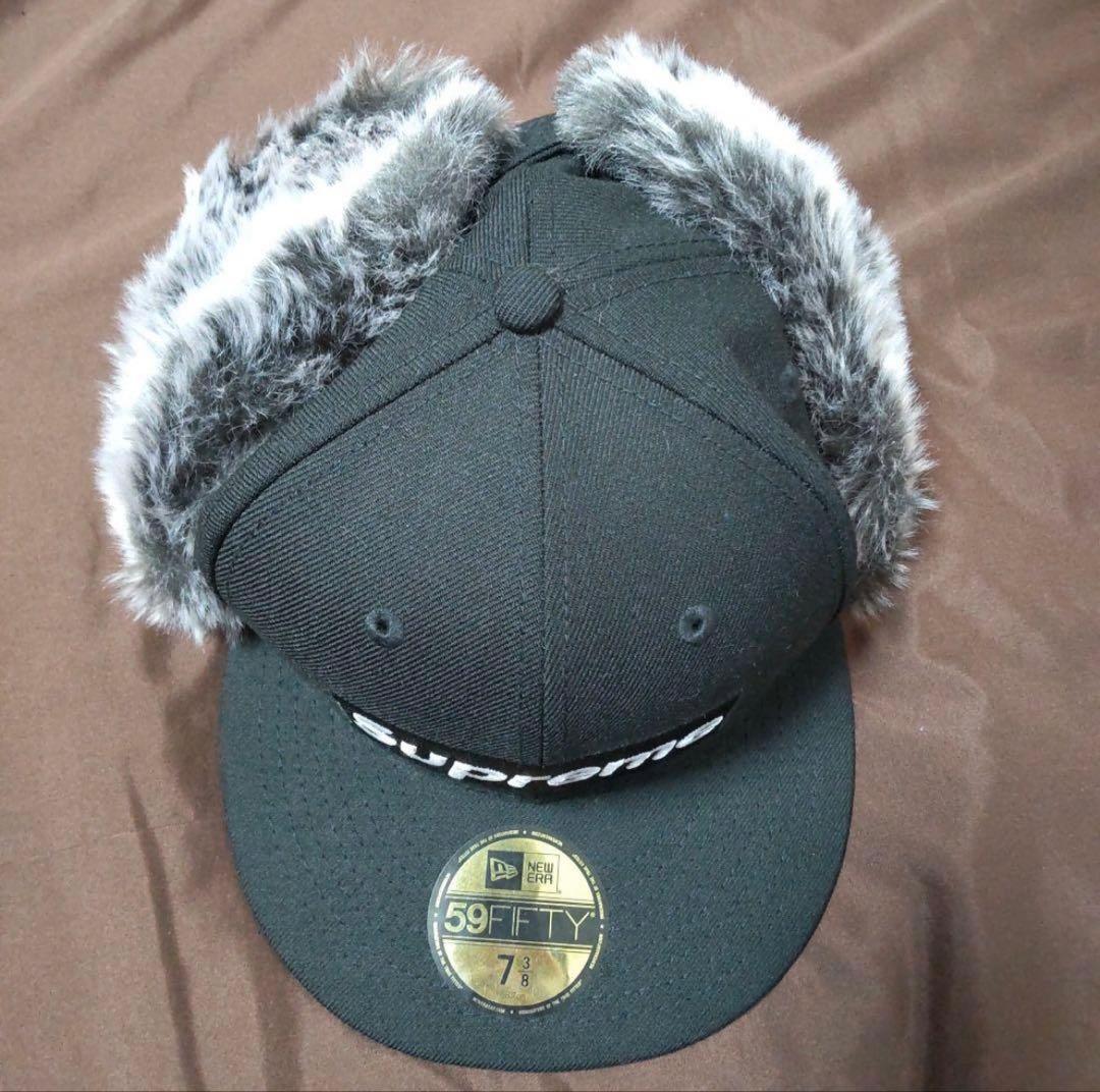 帽子 Supreme Earflap New Era \"Black\" BOXLOGO