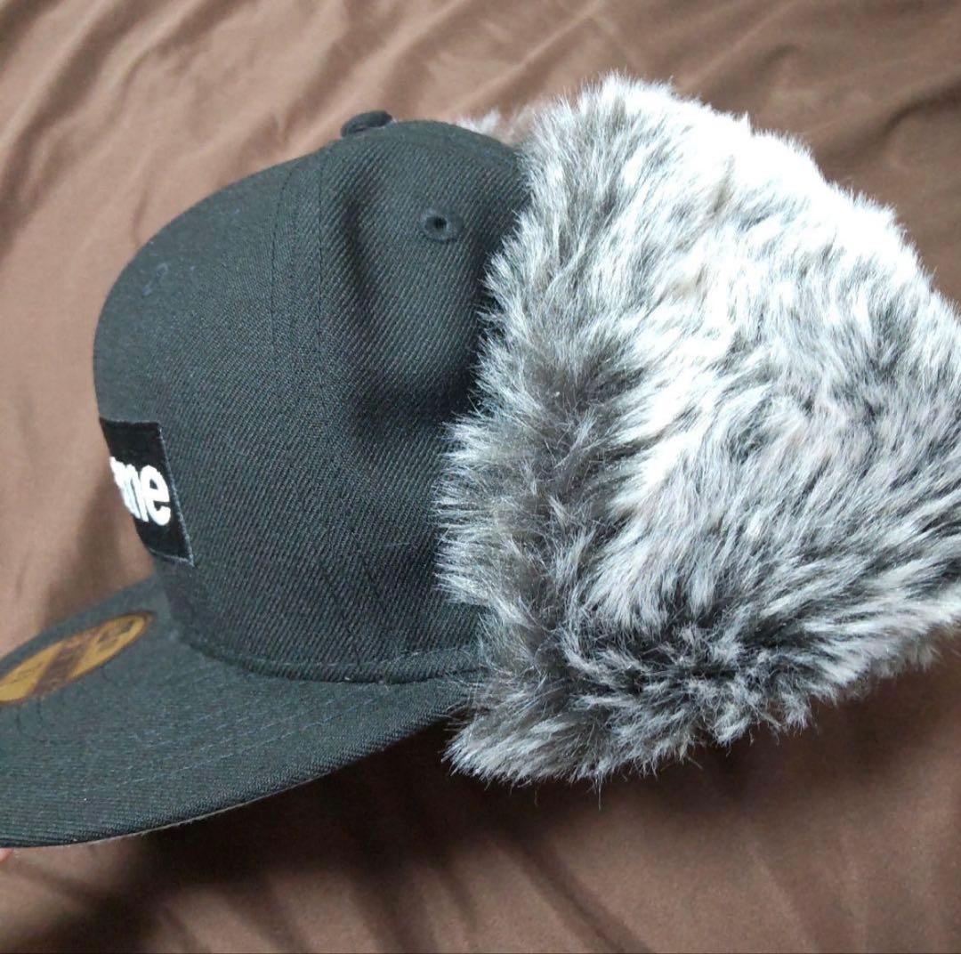 帽子 Supreme Earflap New Era \"Black\" BOXLOGO