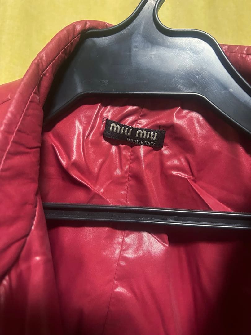 ジャケット・アウター miumiu short padded jacket archive read