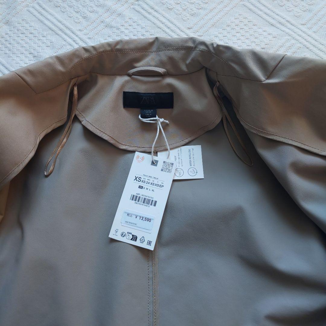 【新品未使用】2026SS ZARA 撥水加工ベルト付きトレンチコート　xs