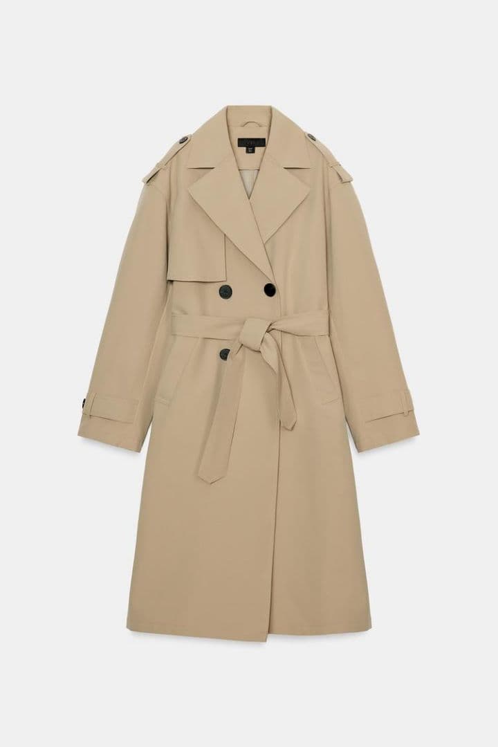 【新品未使用】2026SS ZARA 撥水加工ベルト付きトレンチコート　xs