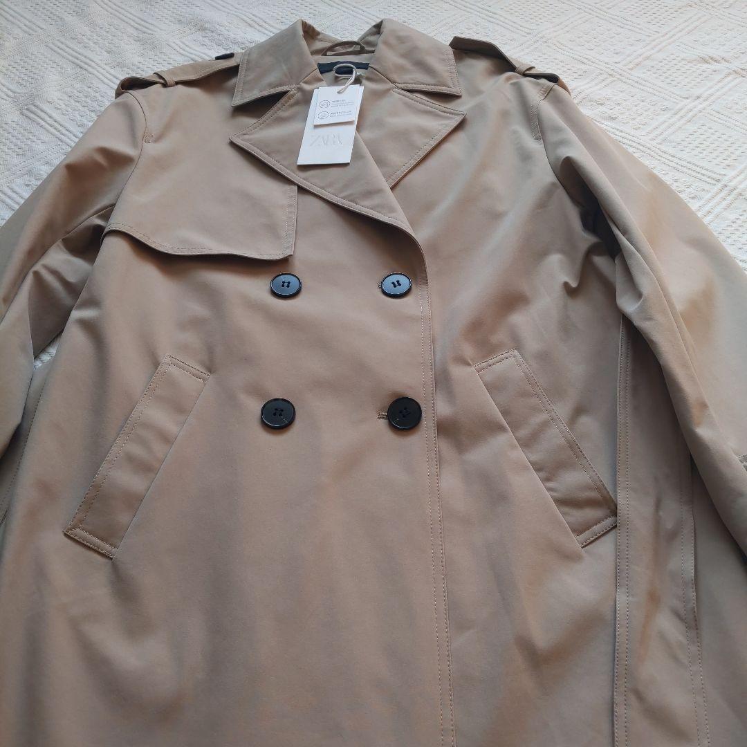 【新品未使用】2026SS ZARA 撥水加工ベルト付きトレンチコート　xs