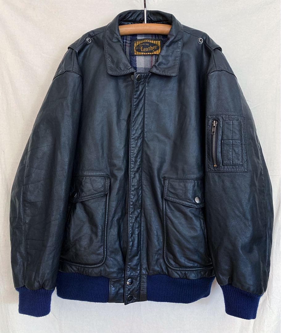 専用　80s A-2タイプ 牛本革レザーフライトジャケット　ビンテージ　レア