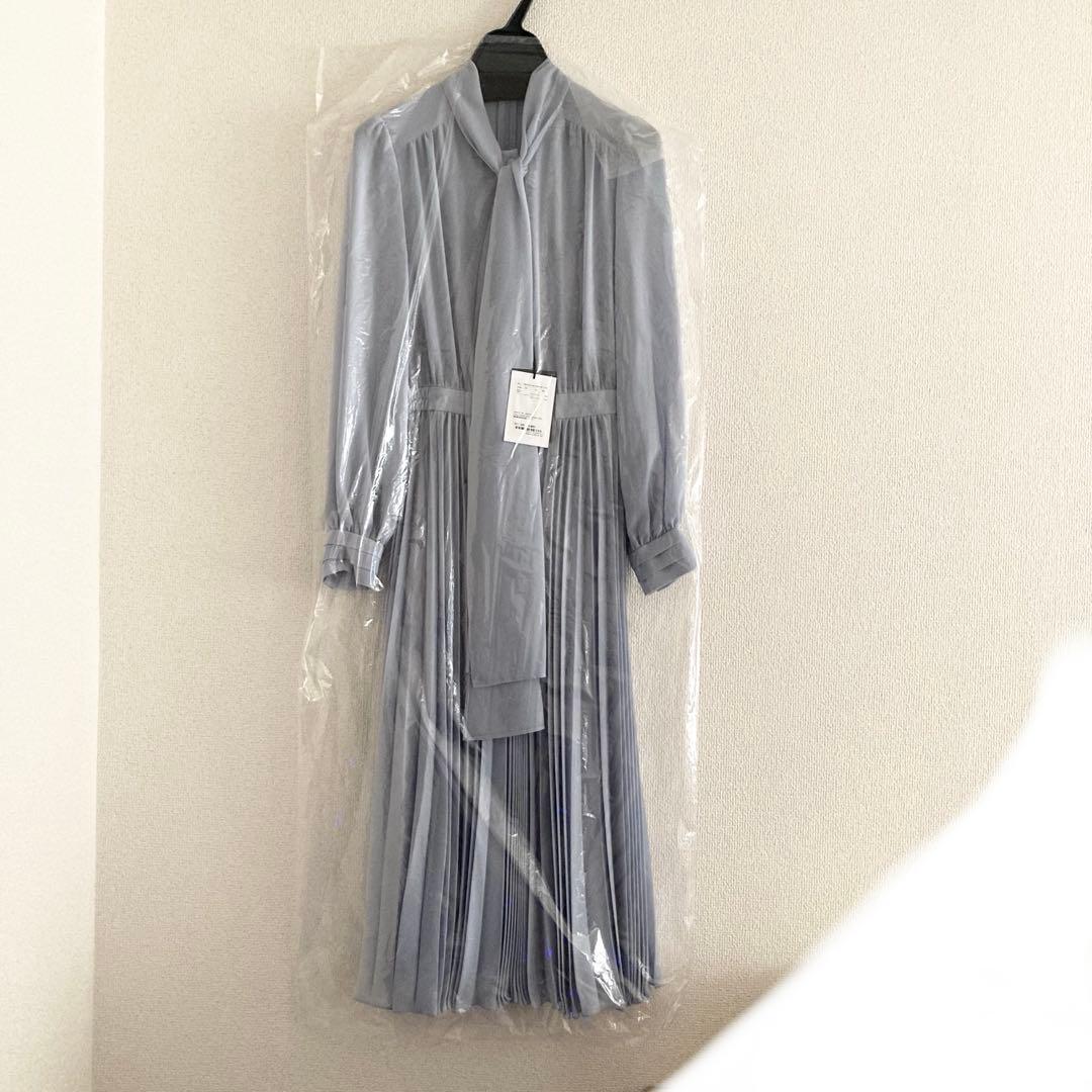 【タグ付き新品】 ANAYI アナイ シアードビーボウタイプリーツワンピース