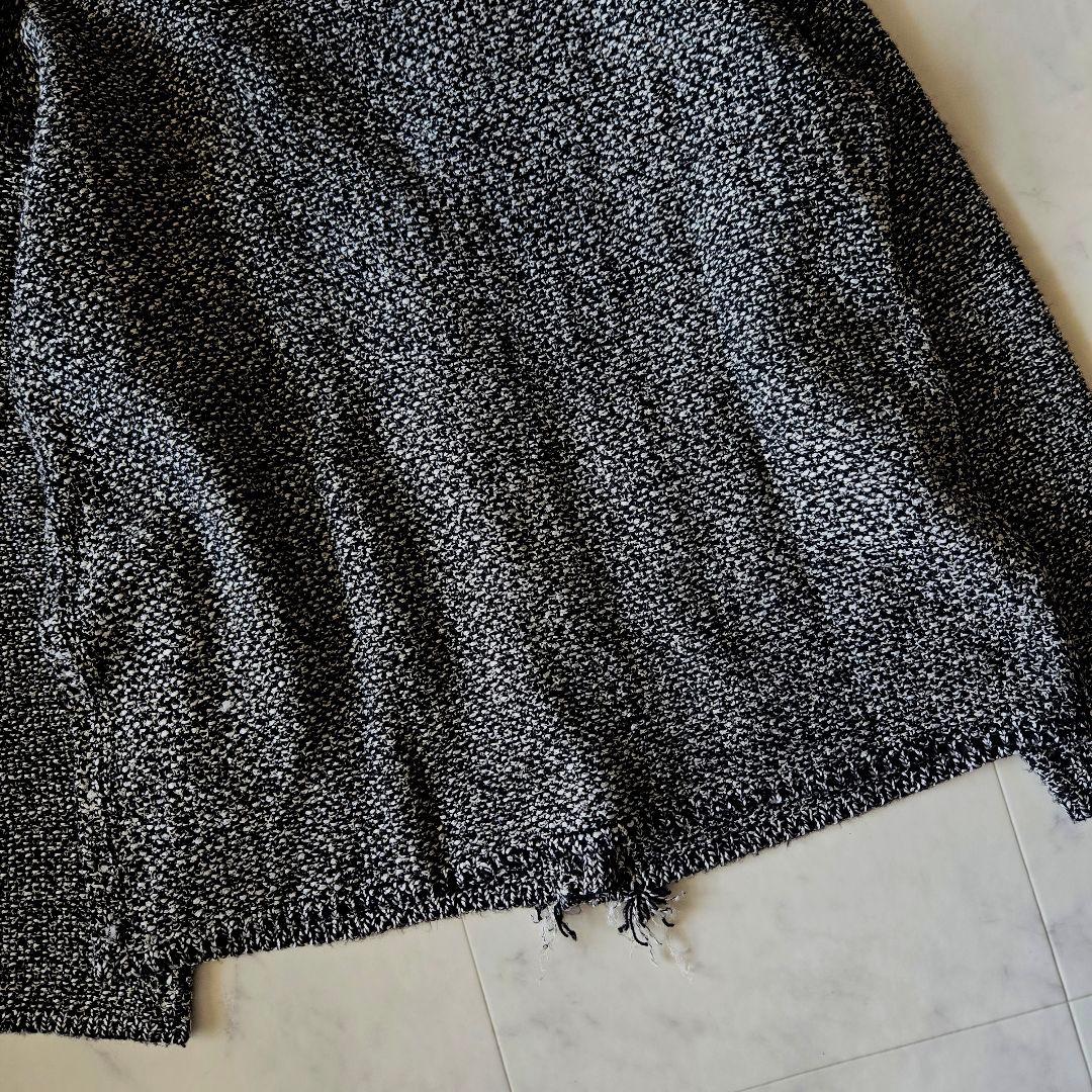 美品✨リヴドロワ　ツイードニットカーディガン　黒　ブラック　金ボタン