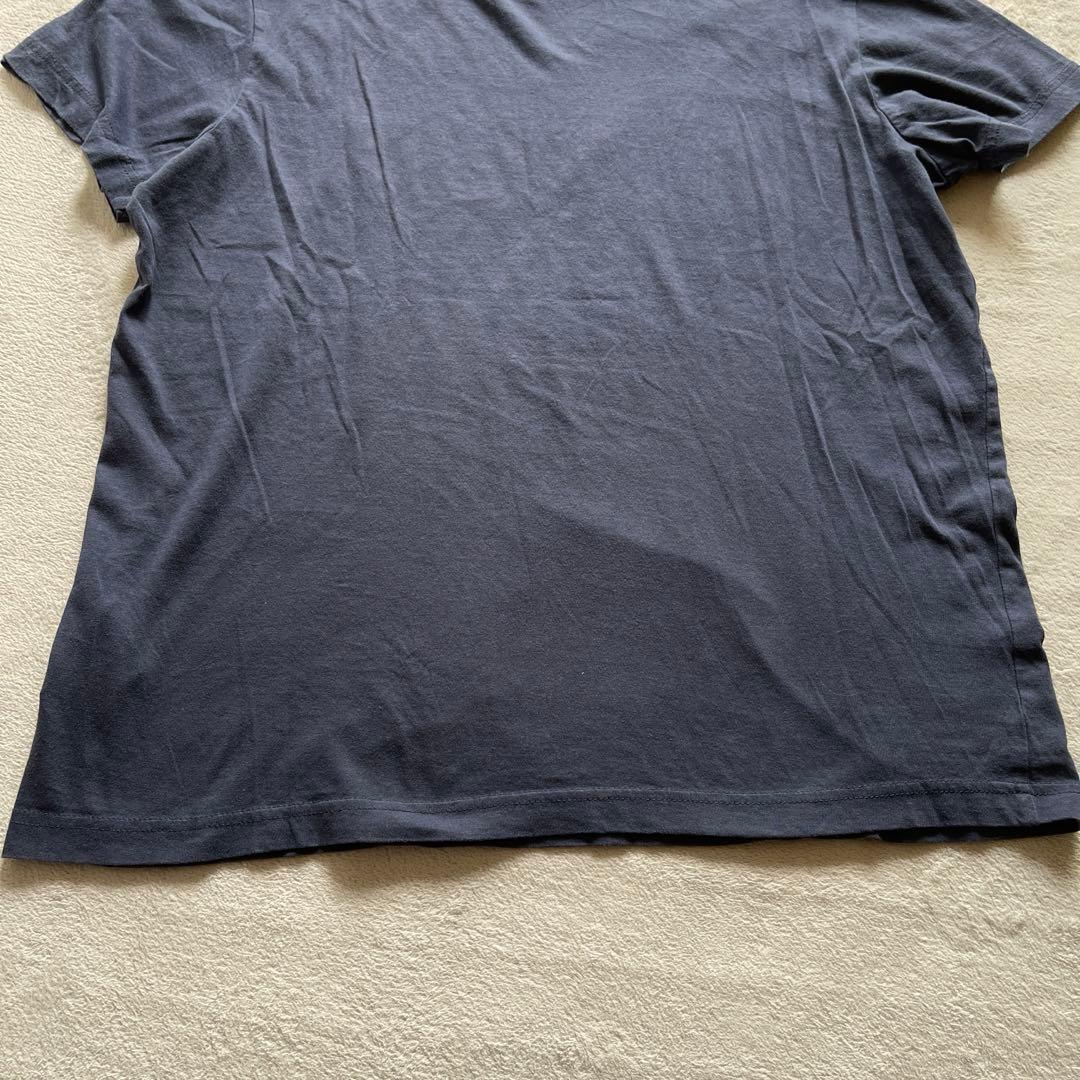 BOSS ヒューゴボス【S-M相当】立体ロゴ 綿100％ ネイビー／半袖Tシャツ