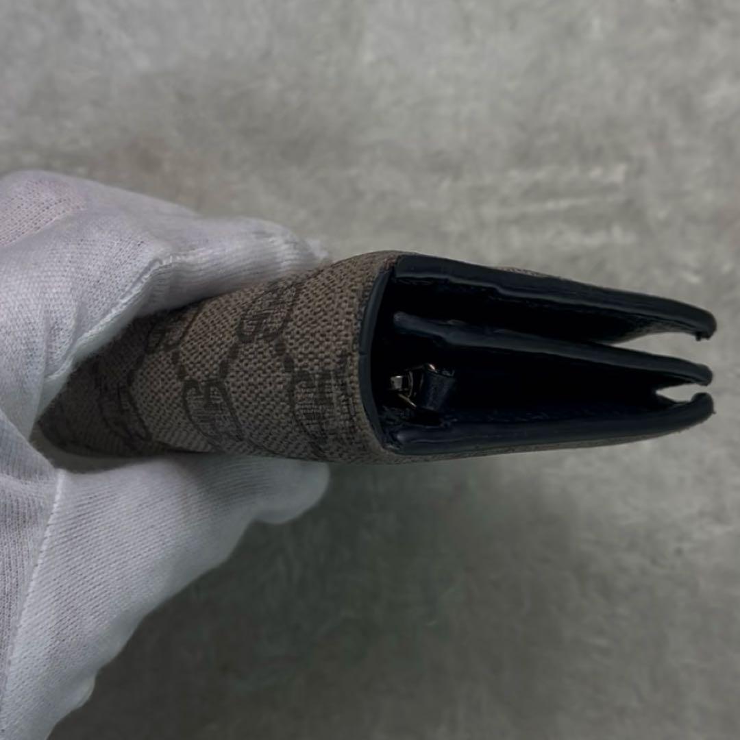 美品✨GUCCI 二つ折り 財布 マーモント GGスプリーム ブラック 現行