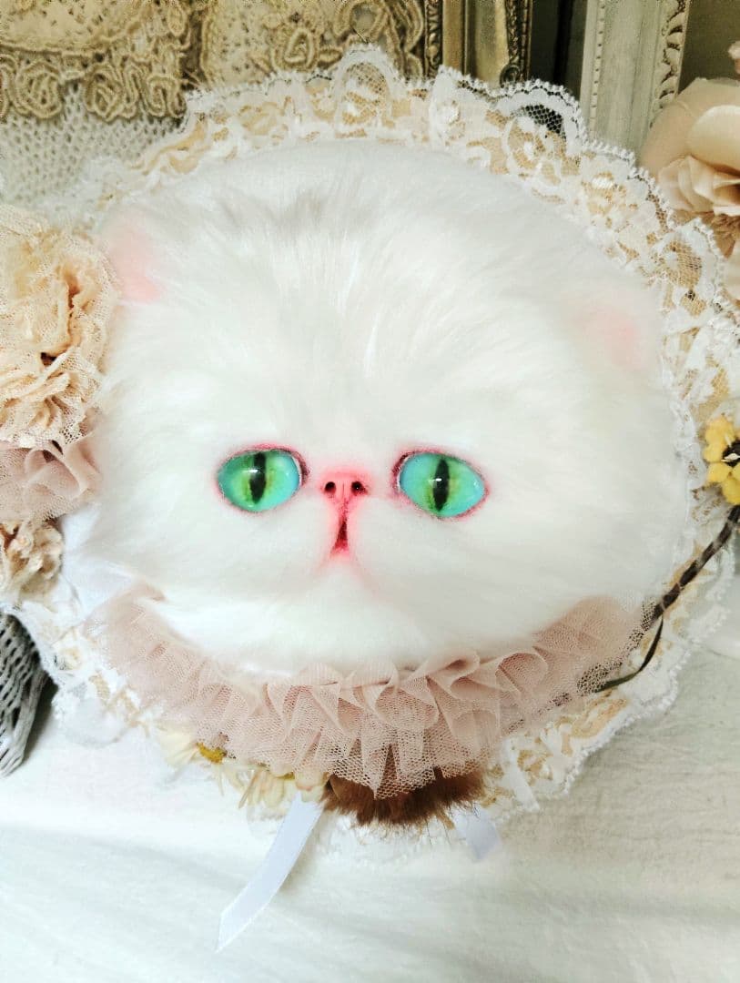 ハンドメイド♡エキゾチック♡猫ちゃんお顔クッション♡デコレーション♡