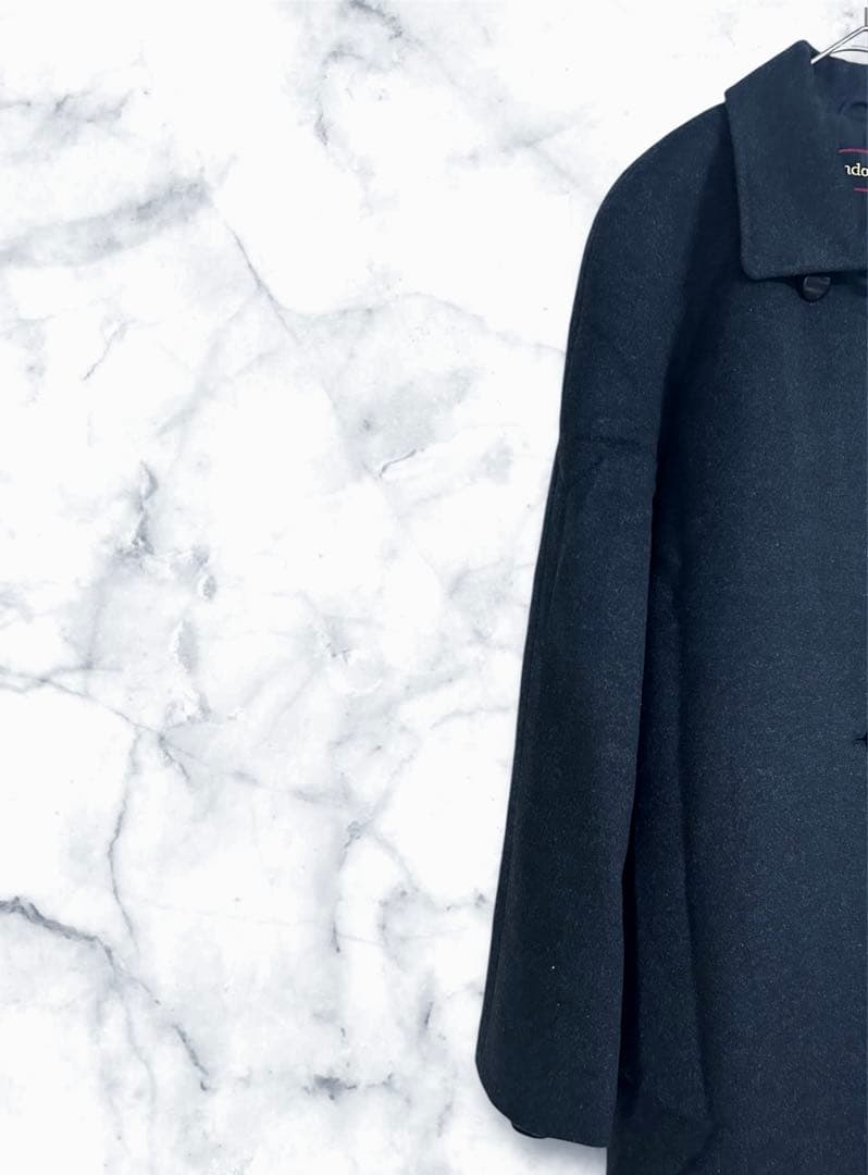 アンドラ　ブラックロングコート　表→毛70%カシミヤ30% 裏→シルク100%