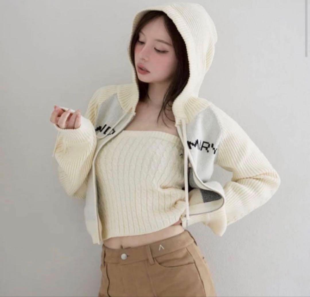 ANDMARY Jeniffer knit hoodie set 即日発送