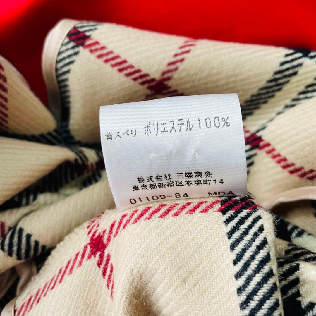 極美品　BURBERRY LONDON トレンチコート 赤 ノバチェック 38