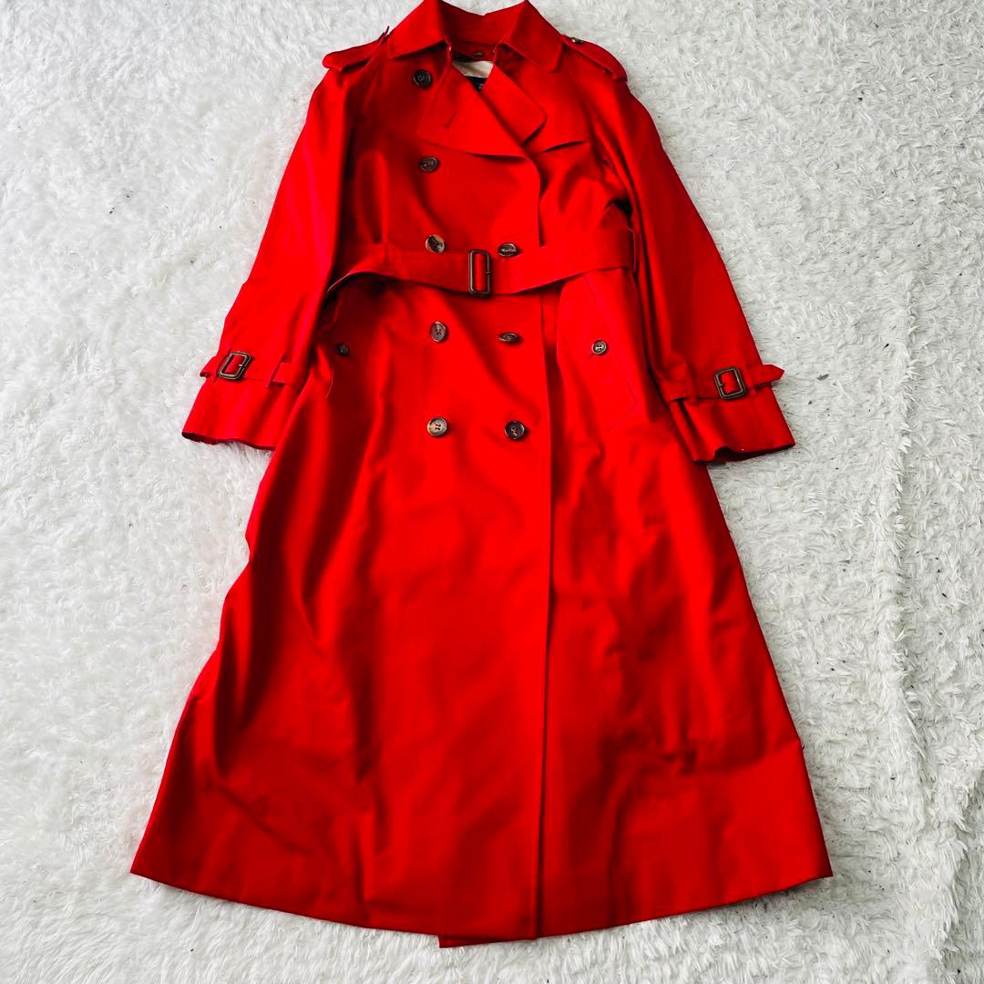 極美品　BURBERRY LONDON トレンチコート 赤 ノバチェック 38