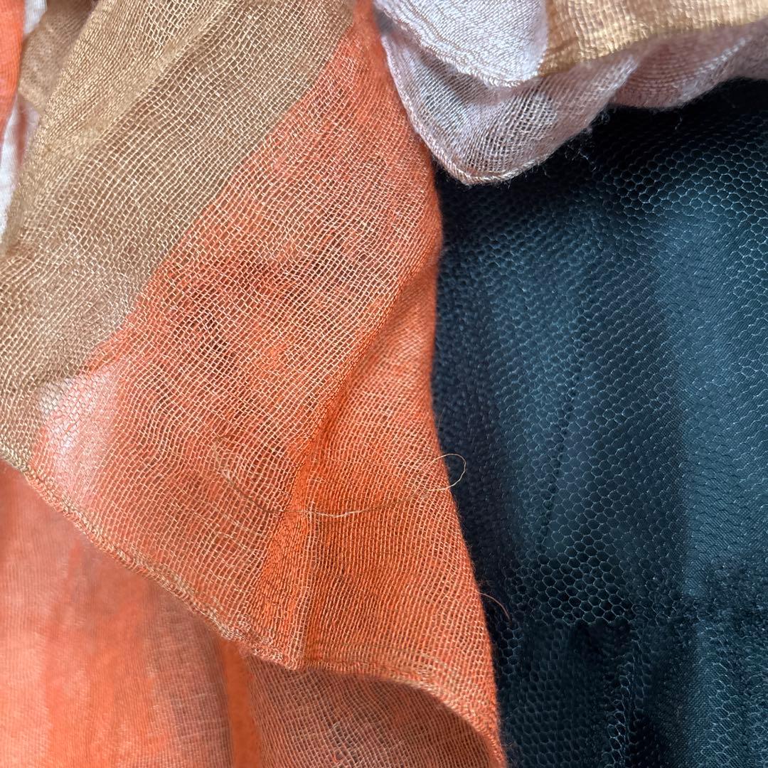 HERMES エルメスストール　カシミア&シルク アースカラー　138×132