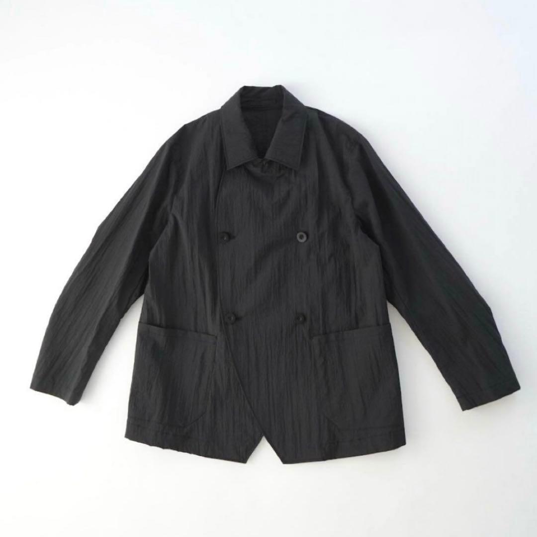 ASEEDONCLOUD / Handwerker 黒のシワ加工ダブルジャケット