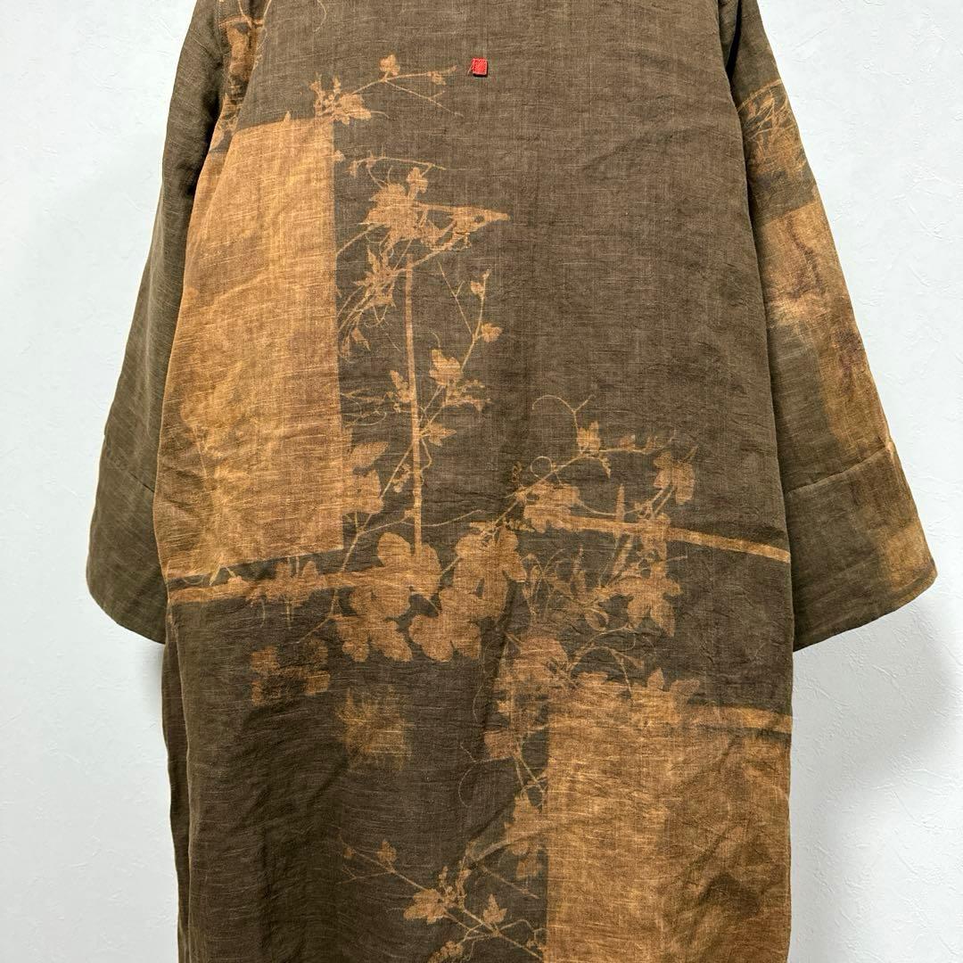 今尾知子創作服☆一点物☆柿渋染め☆中綿キルティングコート