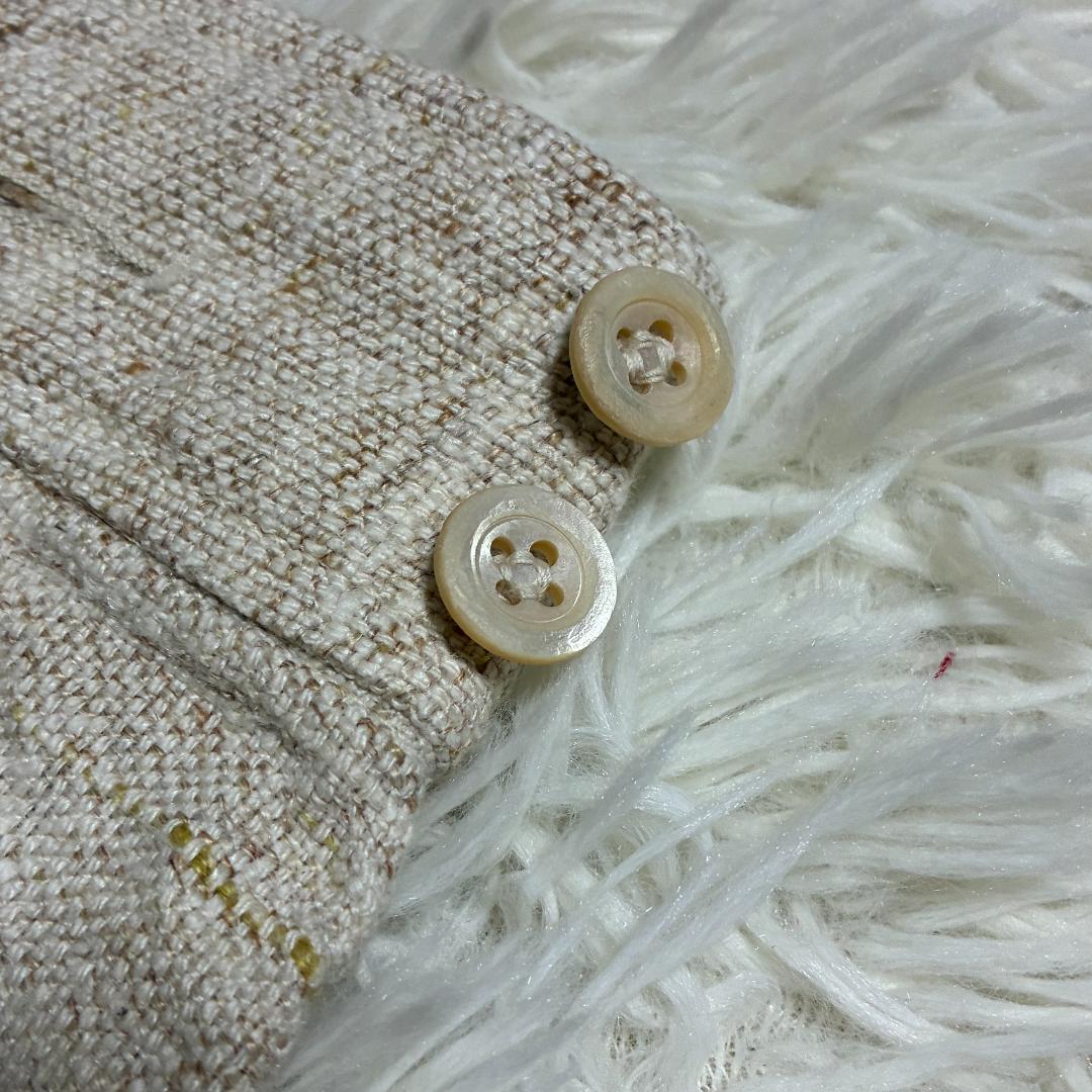 【美品】45R フォーティーファイブアール　綿麻のツイード刺繍スカート