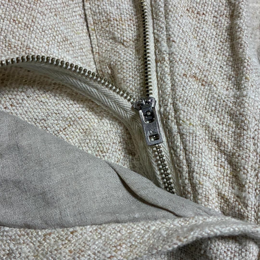 【美品】45R フォーティーファイブアール　綿麻のツイード刺繍スカート