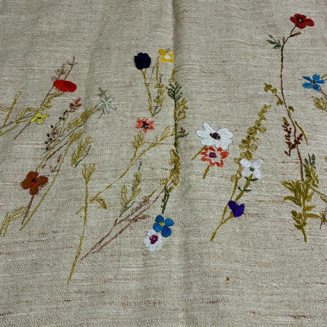 【美品】45R フォーティーファイブアール　綿麻のツイード刺繍スカート