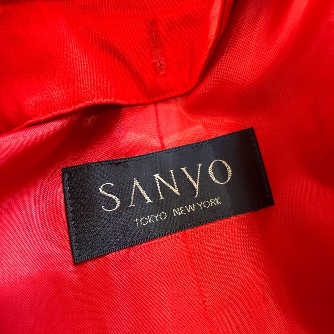 美品 SANYO COAT ライナー ケープ 金ボタン ダブルトレンチコート