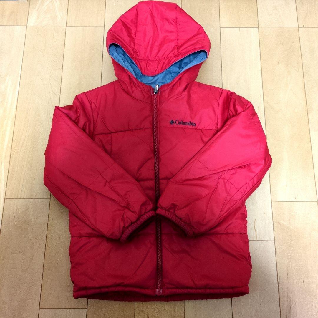 【美品】120cm　XS　Columbia　スキーウェア　上下セット　赤✕グレー