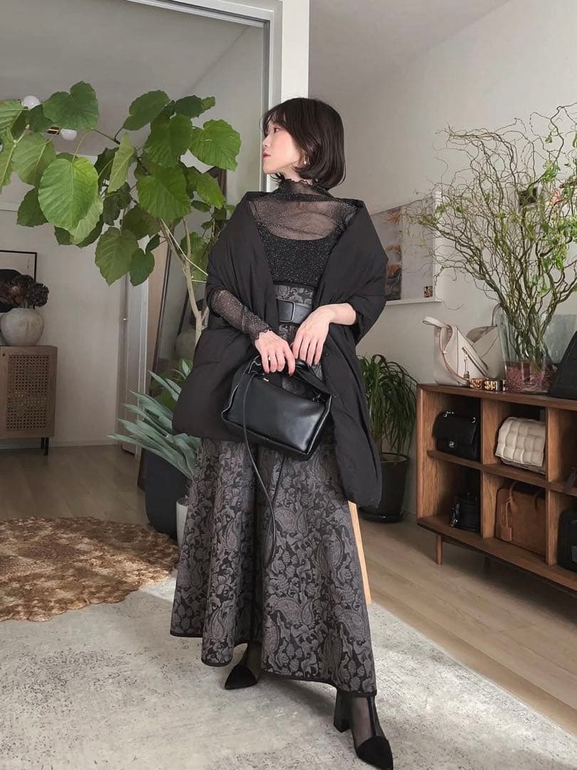 【新品タグ付き】ANDREA&Co. ボタニカルジャガードスカート