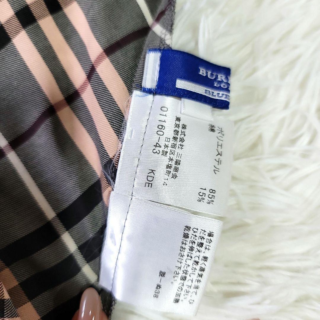 美品 バーバリーブルーレーベル ノースリーブワンピース ノバチェック 38