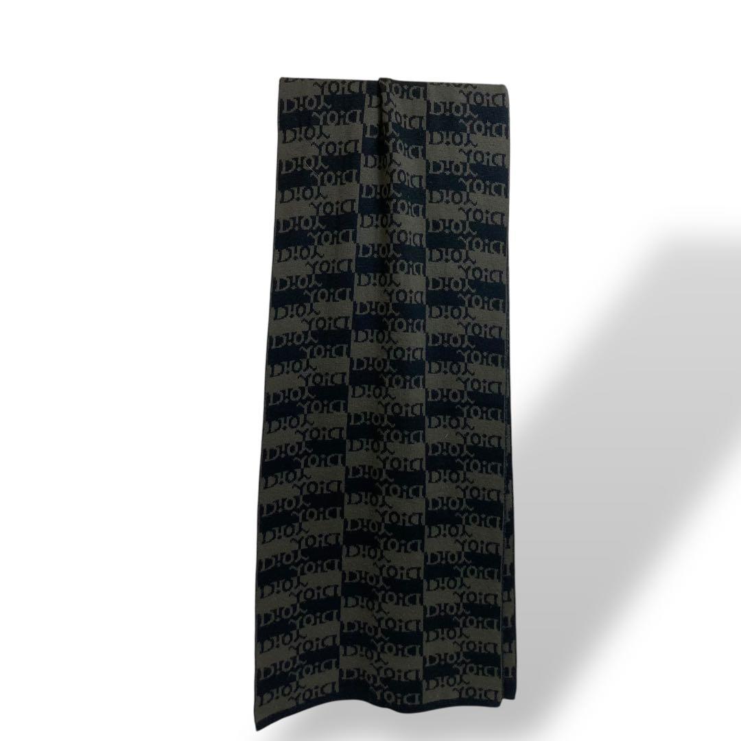 【極美品】ChristianDiorディオール　マフラー ブラック　ウール　ロゴ