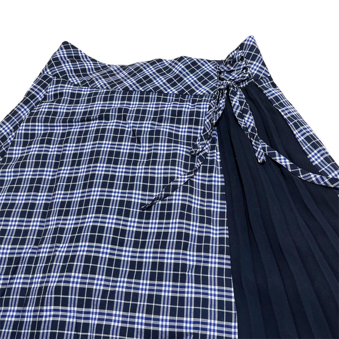 【極美品】ブルーレーベル　クレストブリッジ　青　チェックロングスカート