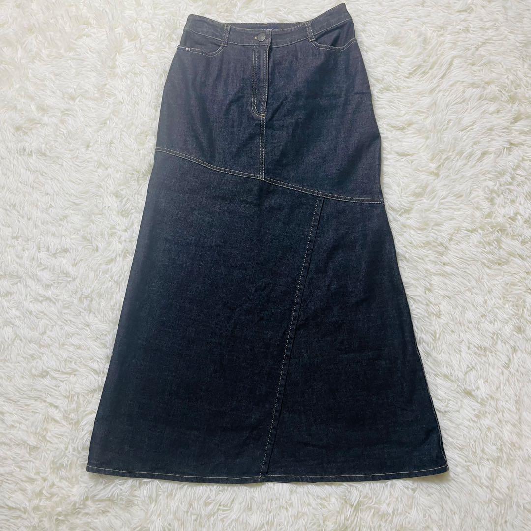 BURBERRY LONDON デニム ロングスカート 38 ノバチェック