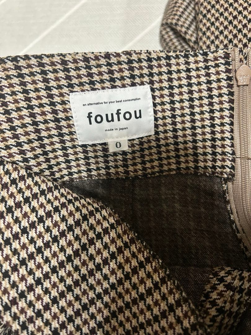 foufou 千鳥 チェック フレアスカート