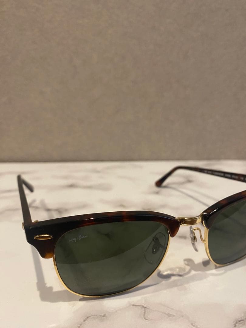 【美品】Ray-Ban 3016 べっ甲　ゴールド　ウェリントン型サングラス