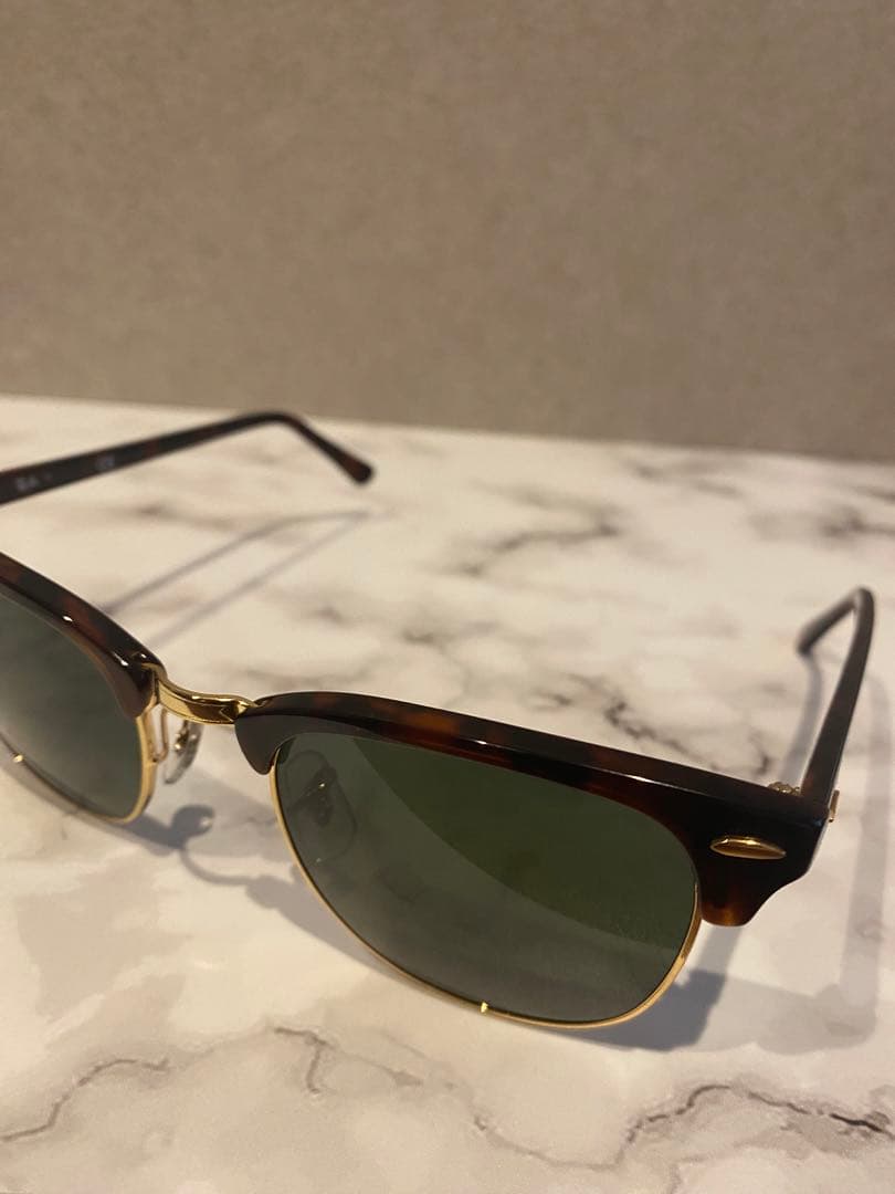 【美品】Ray-Ban 3016 べっ甲　ゴールド　ウェリントン型サングラス