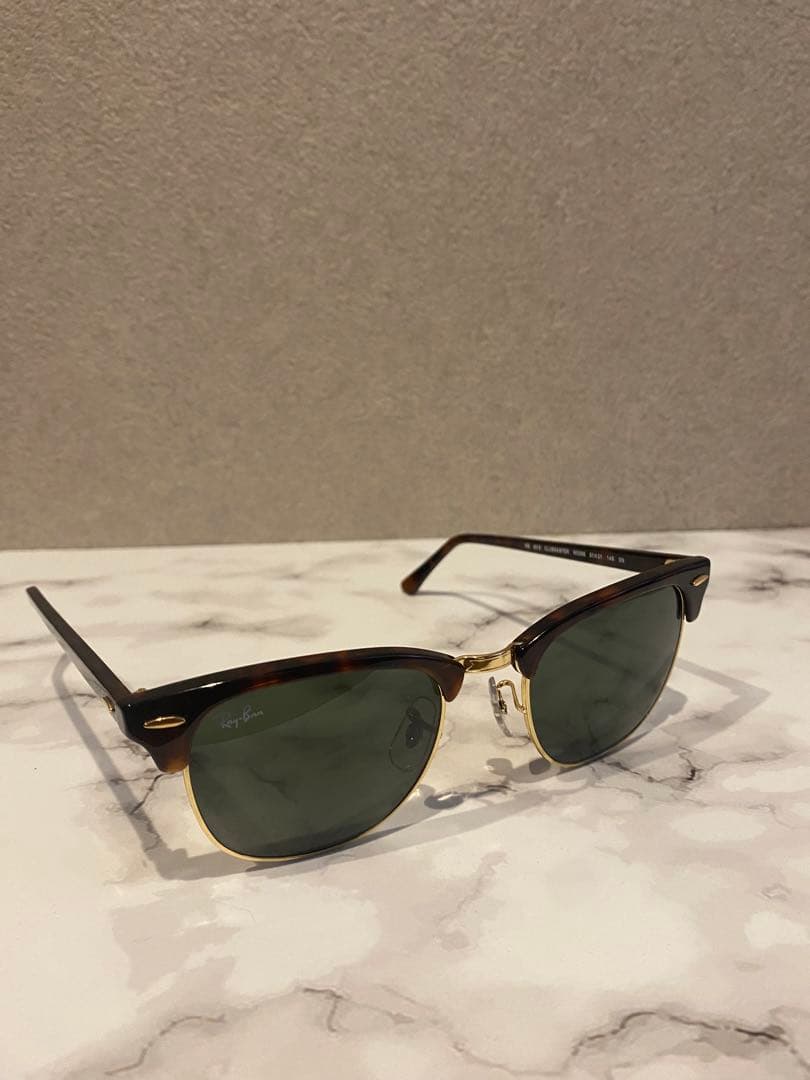 【美品】Ray-Ban 3016 べっ甲　ゴールド　ウェリントン型サングラス