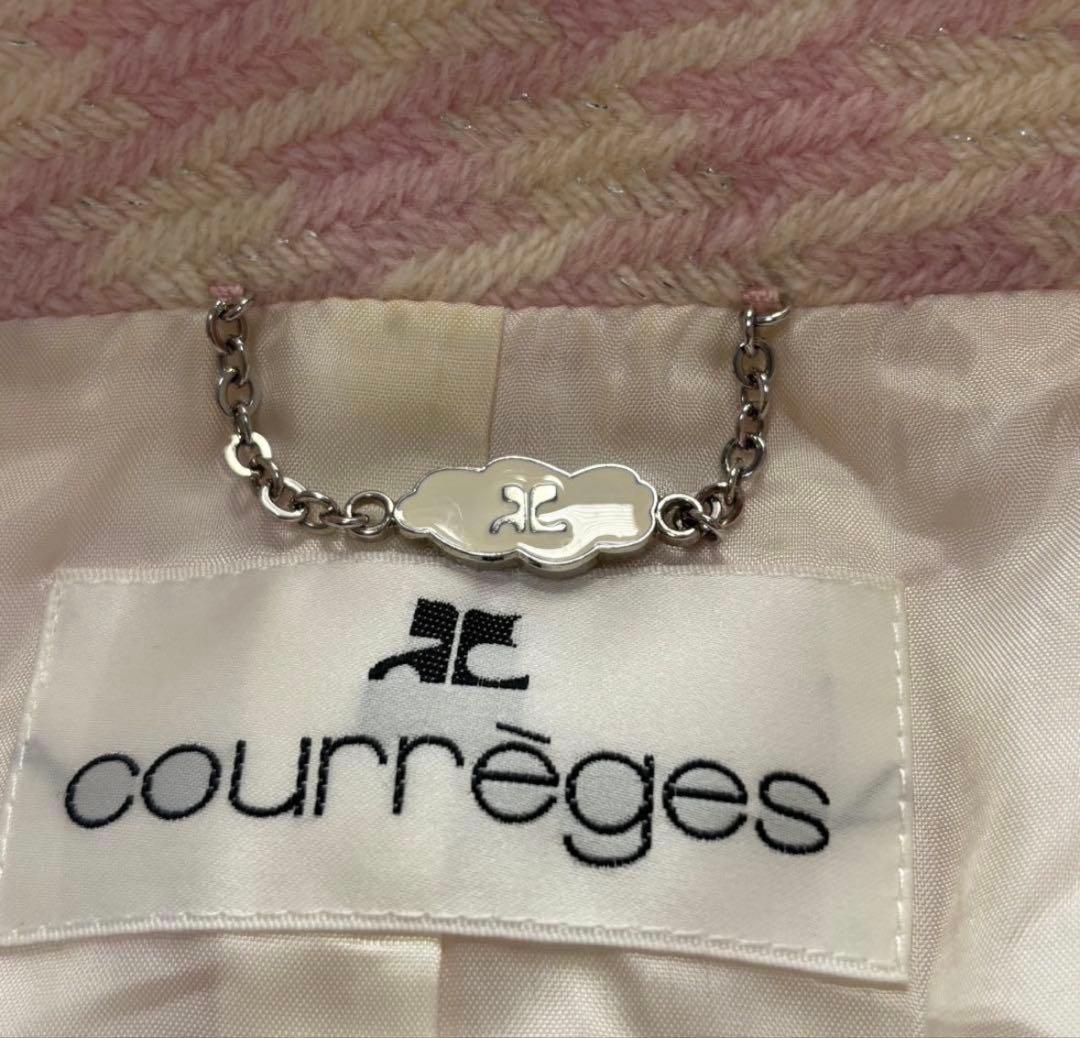 【y2k】Courreges クレージュ アンゴラ混 千鳥格子 ショートコート