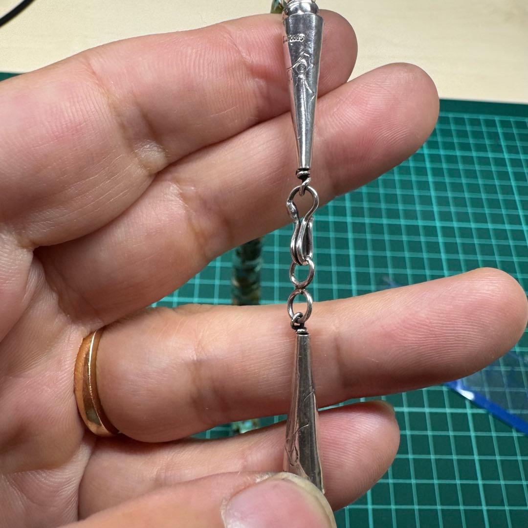 【ナバホ族刻印】 Sterlingターコイズビーズネックレス