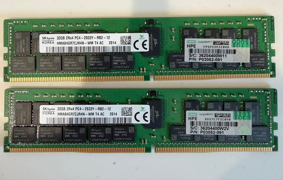 DDR4メモリ8GB/32GBPC4-21300/PC4-2933Y44枚セット