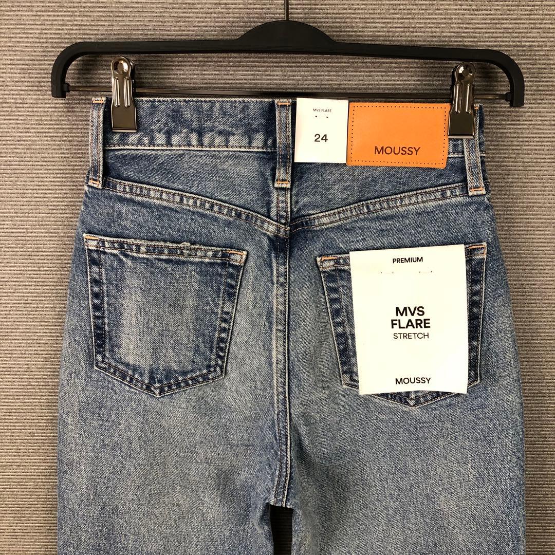 未使用品 MOUSSY MVS FLARE 24 BLU ブルー