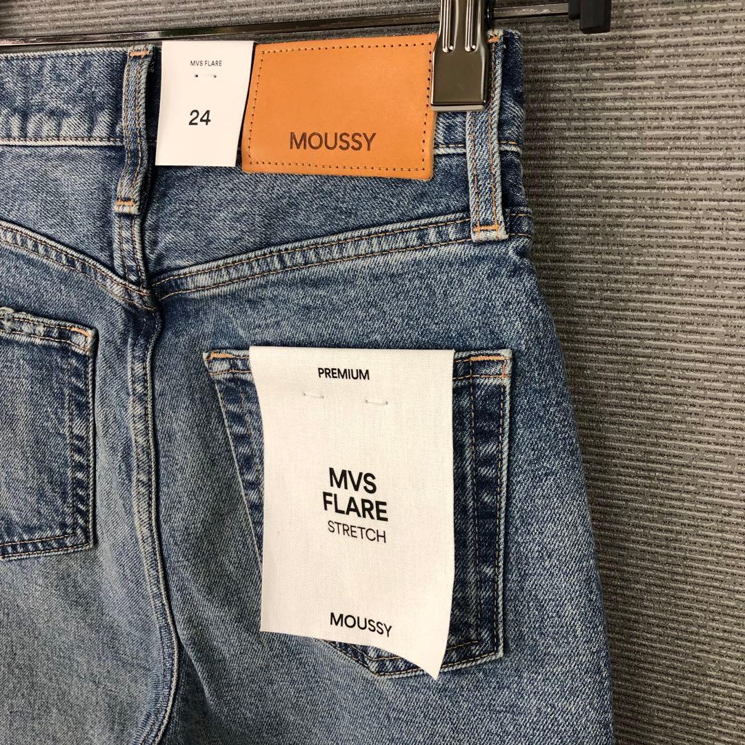 未使用品 MOUSSY MVS FLARE 24 BLU ブルー