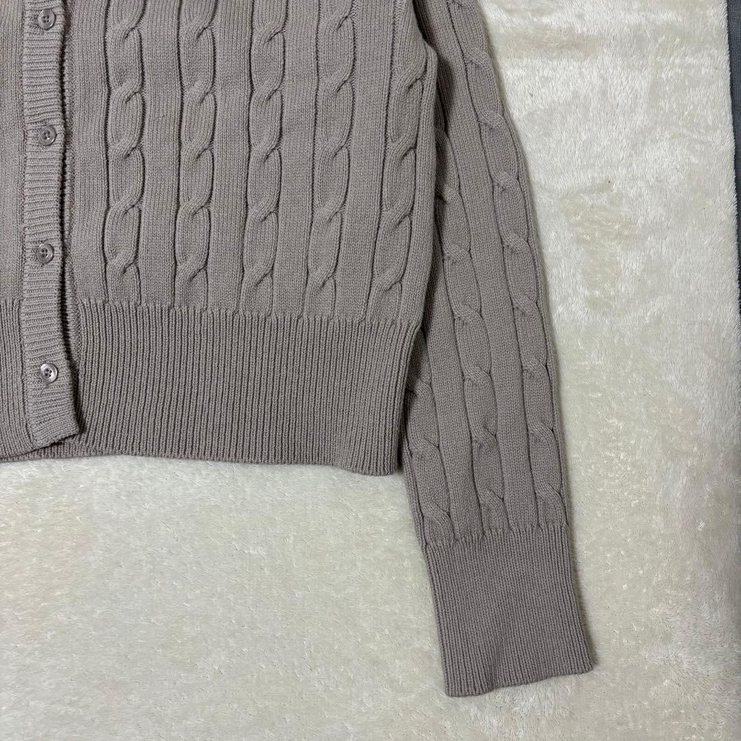 フレッドペリー 別注 ケーブルニット カーディガン ベージュ　短丈